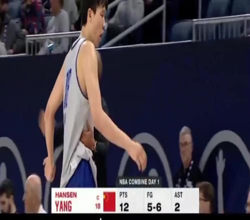 这场打开老美认知杨瀚森联合试训首秀惊艳7中5得12分!