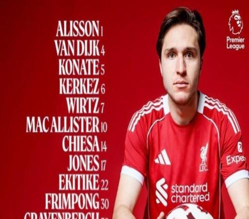 利物浦首發(fā)：小基耶薩出戰(zhàn)