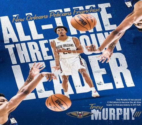 特雷墨菲超越麥科勒姆加冕鵜鶘隊史三分王