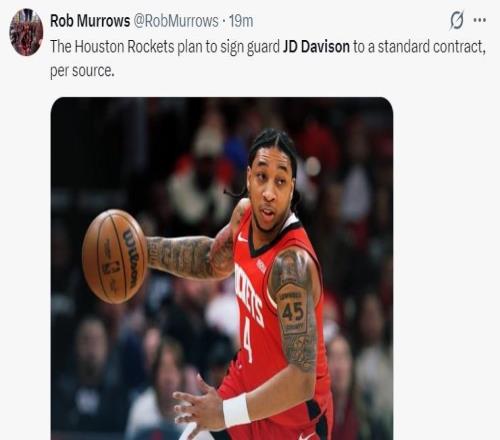 火箭將轉(zhuǎn)正戴維森！季后賽15人名單出爐首輪選殘陣湖人最公平