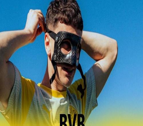 魯爾新聞：多特后衛(wèi)盧卡雷賈尼鼻梁骨折，暫時(shí)佩戴面具