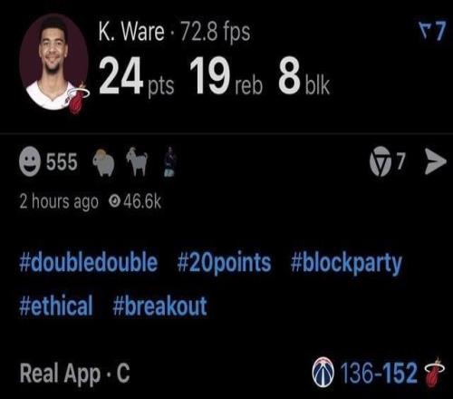 熱火藏了3年的中鋒苗子，24+19+8后又被按回板凳