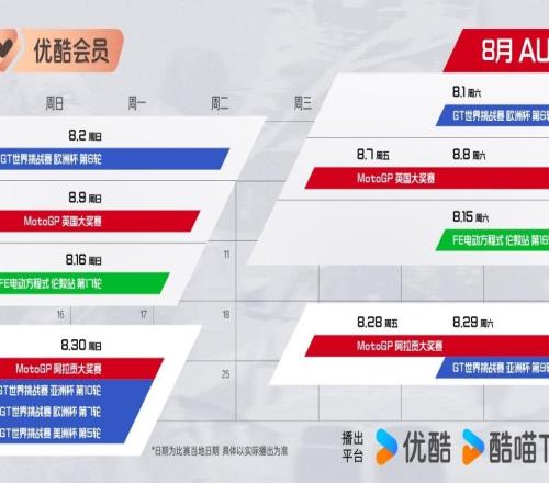 正式進(jìn)軍賽車領(lǐng)域！MotoGP領(lǐng)銜三大頭部賽事齊聚優(yōu)酷體育