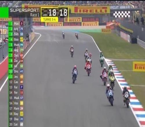 因壓線被罰，張雪機(jī)車WSBK荷蘭站正式賽第一回合拿到第四名