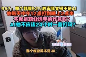 957談韓服92%勝率賬號：覺得不是AI他不就是職業選手的作息嗎