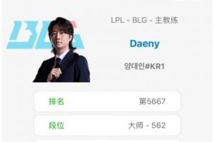 Rank沒用BLG全隊只有教練Daeny幾乎堅持每天打Rank！