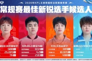 KPL春季賽常規(guī)賽最佳新銳候選人公布：染詳、小寒、無言、米蘇