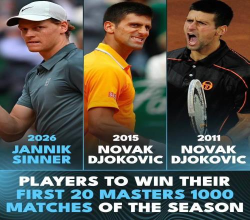 辛納豪取大師賽20連勝追平德約，安娃首進四強生日愿望“高跟鞋”