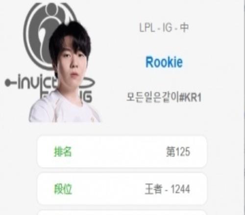 狀態(tài)火熱！準備奪冠Rookie韓服豪取七連勝沖上王者1244分