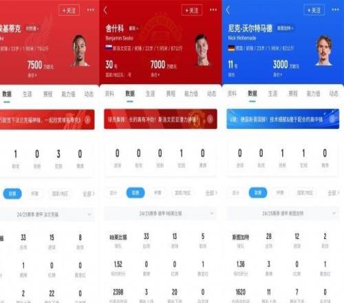 埃基蒂克15球9500万舍什科13球8500万沃尔特马德12球8500万
