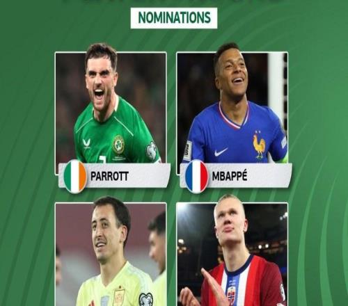 本轮欧洲世预赛最佳候选：帕罗特、姆巴佩、奥亚萨瓦尔、哈兰德