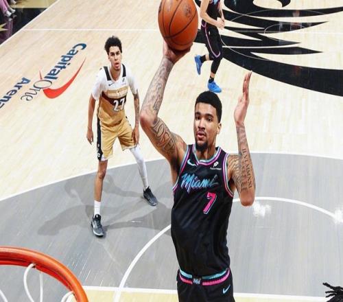 阿德巴约22+8+3+5，韦尔两双鲍威尔5记三分，热火31分血洗奇才