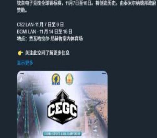 自己玩印度将于11月7日至16日举办电子竞技全球锦标赛